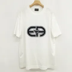 エンポリオアルマーニ EMPORIO ARMANI 3R1TV4 1JUVZ 22SS シグネチャー ロゴ刺繍 Tシャツ トップス 半袖 XL ホワイト