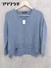 ◇ UNITED ARROWS green label relaxing ウール ニット 長袖 Vネック セーター ブルー レディース 【中古】 【1002800356898】