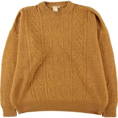 古着 ケーブル編み アクリルニットセーター メンズXL相当/eaa472753