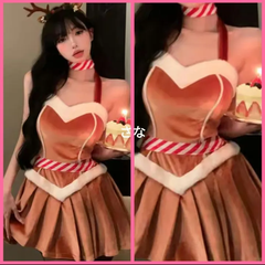 【新品】2024新作♥トナカイサンタ　聖夜のセクシークリスマス　衣装　イベント　撮影会　パーティー　コスチューム　可愛い　誘惑　ふわふわ　ルームウェア　プレゼント　エロサンタ　パーティー　高品質