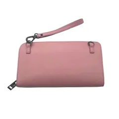 【玉津店 中古】DIESEL（ディーゼル） 長財布 ラウンドファスナー ピンク レザー ストラップ付き（ショルダー欠品） TA2500417