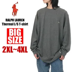 【新品・未使用】【ビッグサイズ】【チャコールヘザー】ラルフローレン 長袖 Tシャツ メンズ USAモデル POLO RALPH LAUREN サーマル ロンT 大きいサイズ ゆったり アメカジ カジュアル ブランド 2XL 3XL 4XL