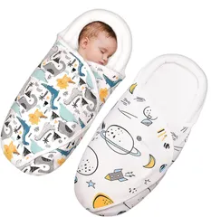 おくるみ ２個入り ベビー 寝袋 ブランケット 赤ちゃん布団 夜泣き対策 ベビーグッズ 綿100％ 柔らかく出産準備 出産祝い 授乳ケープ ０-３ヶ月 男の子 女の子 by LASOLL