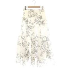 アプワイザーリッシェ Apuweiser-riche 23SS フラワーエンブロイダリーフレアスカート 0 白 グレージュ /MI ■OS