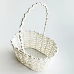 オーバル型バスケット 横幅約15.5cm かご 楕円 フラワーガール フラワーシャワー