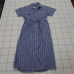 ◇ ⊂ 未使用 GAP ギャップ ストライプ 半袖 ロング丈 ワンピース サイズS ブルー系 レディース E  【1509180008213】