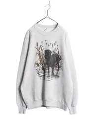 【お得なクーポン配布中!】 80s USA製 ドッグ アート イラスト プリント スウェット メンズ レディース XXL 古着 80年代 ヴィンテージ グラフィック トレーナー 裏起毛