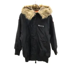 ロデオクラウンズ 中綿 ミリタリージャケット S ブラック Rodeo Crowns ファー フード レディース 古着 【231228】