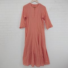 ◇ Simplicite シンプリシテェ 大人かわいい 抜け感 ゆったり 長袖 ロング ワンピース オレンジ レディース E  【1305250025377】