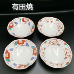 有田焼　椿　５寸皿　２種類　４枚セット　新品未使用