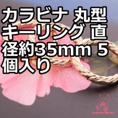 カラビナ 丸型 キーリング 直径約35mm 5個入り JPC0211LG