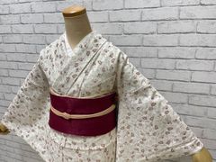 レースの友禅着物　小紋　仕立て上がり　新品【10078421-1】フリーサイズ　レースの着物