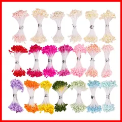 【激安！】長さ約6.5cm 花芯・ペップ　直径約3mm 人工　造花用 造花 パールペップ ペップ・花材 雄しべ　20色セット　75本ｘ20束入り 　暖かい色　フラワー CCINEE