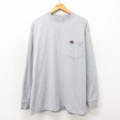 XL/古着 ラングラー 長袖 Tシャツ メンズ 胸ポケット付き 大きいサイズ クルーネック グレー 霜降り 25may21 中古