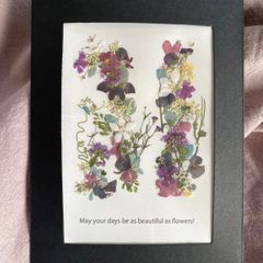 押し花アート　インテリアアート　イニシャル　M インテリア雑貨　クラフト雑貨　花のクラフト　絵画　ガーランド　花の雑貨　トレフルブラン押し花