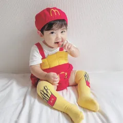 3点 なりきり ポテト ロンパース ハロウィン コスプレ 子供 ハロウィンコスプレ コスチューム  マクドナルド キッズ ベビー