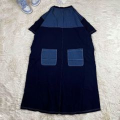 新品 ドッキングワンピース デニム コットン ネイビー