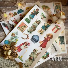 【A30 コラージュ素材】クリスマスシール　ジャーナル　おすそ分け　デザペ