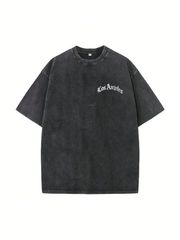 ビンテージ風 ロサンゼルス ディストレス プリントTシャツ メンズ オーバーサイズ