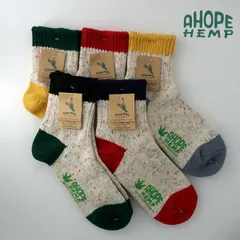 新品 a hope hemp ソックス ア ホープヘンプ hsx-010 クルー丈 ソックス 靴下 メンズ レディース カラー 杢 ミックス カラフル 日本製 国産 抗菌 丈夫 杢柄 おしゃれ かわいい ギフト プレゼントのサムネイル