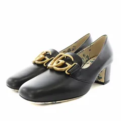 グッチ GUCCI GGマーモント パンプス スクエアトゥ チャンキー