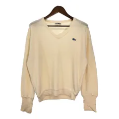フランス製 CHEMISE LACOSTE シュミーズ ラコステ Vネック ウール ニット セーター ワンポイントロゴ(メンズ L相当)中古 古着 T6524