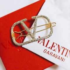 【新品未使用】VALENTINO Vロゴ シグネチャー メタル ヘアクリップ ヴァレンティノ