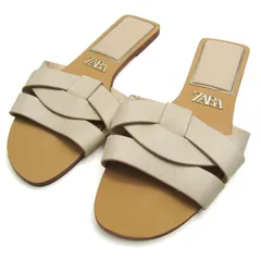 ザラ サンダル ミュール フラット スリッパ  靴 レディース 37サイズ ベージュ ZARA 【中古】