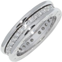 ブルガリ 指輪 K18WG ダイヤ0.45ct B.zero1 ビーゼロワンリング XS フルダイヤ AN850656 329345