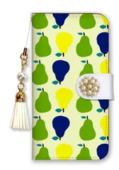 AQUOS R8 SH-52D ケース 手帳型 アクオスR8 スマホケース パール デコ付き ストラップ付 北欧柄 花柄 フラワー お花 上品 大人 可愛い ブランド ホワイト ピンク ブルー カラー04