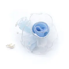 コサージュ 卒業式 卒園式 入園式 入学式 フォーマル 日本製 結婚式 母 親族 スーツ ママ 花 人気 大ぶり ブルー [ブルー（２輪巻きバラ）]