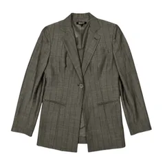 00s DKNY ダナキャラン ストライプ ライト サマー テーラードジャケット 4 /グレー/レディース/オールド/薄手/背抜き