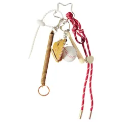 ☆ G ☆ ベースボール チャーム付き カラフル パラコード チャーム キーホルダー キーチャーム キーストラップ ストラップ バッグチャーム バッグアクセサリー チャームストラップ カラビナ パラコード ベースボールチャーム付き カラフル かわいい 可愛い