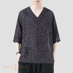 接触冷感Tシャツ メンズ 半袖Tシャツ 薄手 Vネック 夏服 七分袖Tシャツ メンズTシャツ 涼しい サマー トップス xuanye30