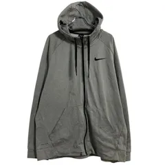 NIKE ロゴジャージ パーカー XL グレー ナイキ スポーツ ジップアップ ドライフィット ビッグサイズ 古着卸 アメリカ仕入 a701-7229