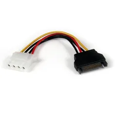 StarTech.com 電源コネクタ変換アダプタケーブル 15cm SATA電源(15ピン)オス - ペリフェラル電源(4ピン)メス LP4SATAFM6IN 1