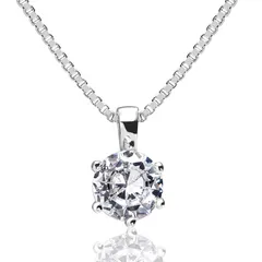 【数量限定】メンズ 人気 スワロフスキー ジルコニア採用 レディース 一粒 1カラット ネックレス 6mm シルバー925 neige ベネチアンチェーン 50cm A フリーアジャスター 金属アレルギー対応