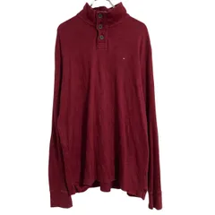 TOMMY HILFIGER 長袖 ポロシャツ XL ワインレッド トミーヒルフィガー ビッグサイズ 古着卸 アメリカ仕入 a703-6121