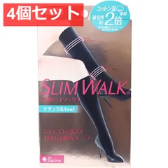 スリムウォーク 美脚ハイソックス ナチュラルfeel ブラック S-M 4個セット まとめ売り