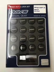 Rays ブラックホイールナットロック 20個セット　M14 1.5 RAYS RAYS/レイズ ロックナット付属20個セット 19HEXタイプ M14