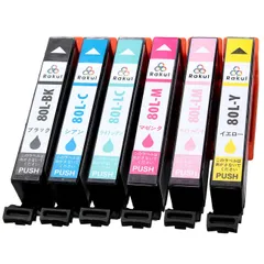 【在庫セール】IC6CL80L 互換インク カートリッジ 6色 エプソン 大容量 純正 と 併用可 EPSON とうもろこし EP-907F EP-977A3 EP-978A3 EP-979A3 【Rakul】 EP-807AW EP-808AB EP-808