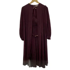 WT4 PATIO WEAR パティオウェア アンサンブル ブラウスワンピース 長袖 ノースリーブ ベルト付き バーガンディ レディース 9号