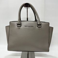 ★-36 MICHAEL KORS マイケルコース ハンドバッグ レザー グレー系 内側ポケット５つ レディース バッグ