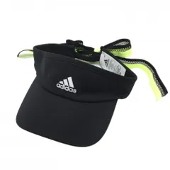 ★値下げ★【超美品】アディダス サンバイザー 黒×蛍光イエロー 後ろリボン レディース フリーサイズ(54-57cm) ゴルフウェア adidas