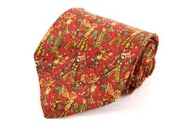 サルヴァトーレフェラガモ ネクタイ 総柄 植物柄 高級 シルク イタリア製