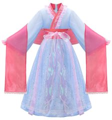 【新着商品】ハロウィーン コスプレ 仮装 子供 キッズ 女の子 子ども 織姫 和風 衣装 コスチューム 乙姫 発表会 プレゼント [ReliBeauty] 水色