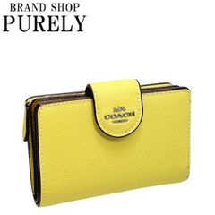 コーチ 財布 レディース COACH 折り財布 クロスグレイン レザー ミディアム コーナー ジップ ウォレット 6390 SVS9V レトロイエロー