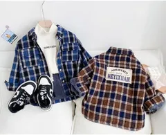 アウター チェック シャツ 裏ボア 男の子 2色のサムネイル