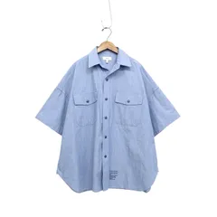 HYKE ハイク CHAMBRAY SHORT-SLV MILITARY SHIRT シャンブレー ミリタリー シャツ ブルー 1 201-15106のサムネイル