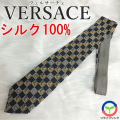 【VERSACE】 ネクタイ バロック メデューサ 総柄 シルク 100%